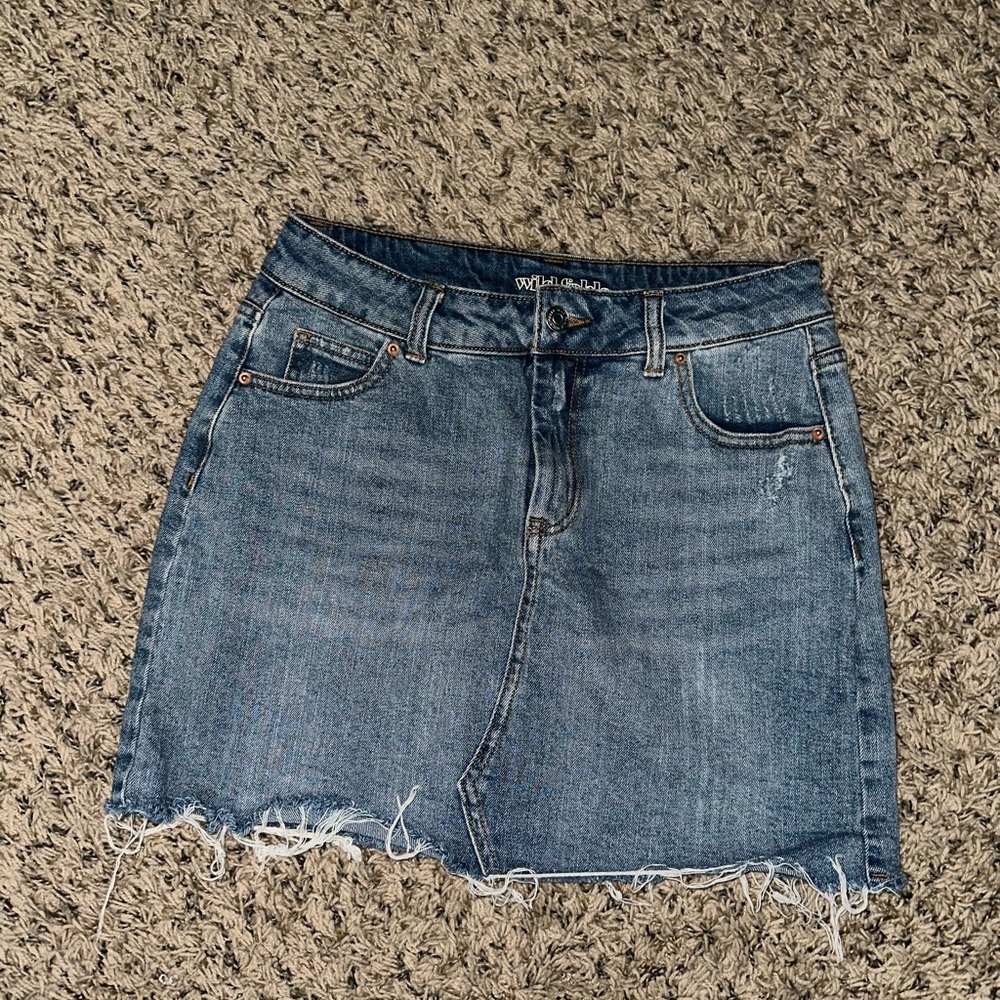 Wild Fable Distressed Denim Mini Skirt